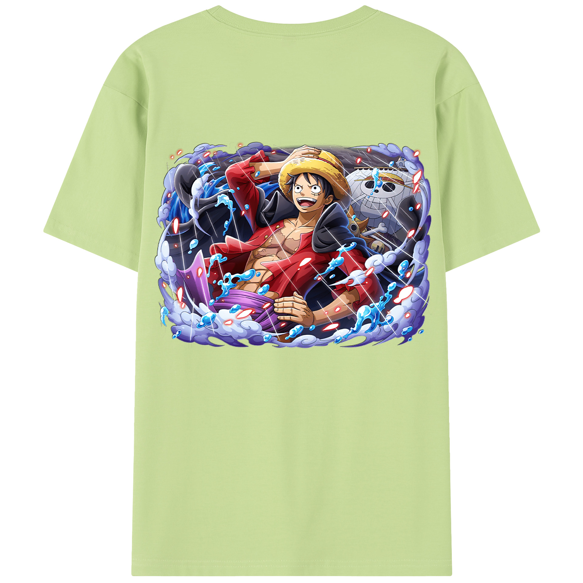 ワンピース モンキー・D・ルフィ ONE PIECE Monkey D. Luffy 綿100％半袖Tシャツ（背面プリント）